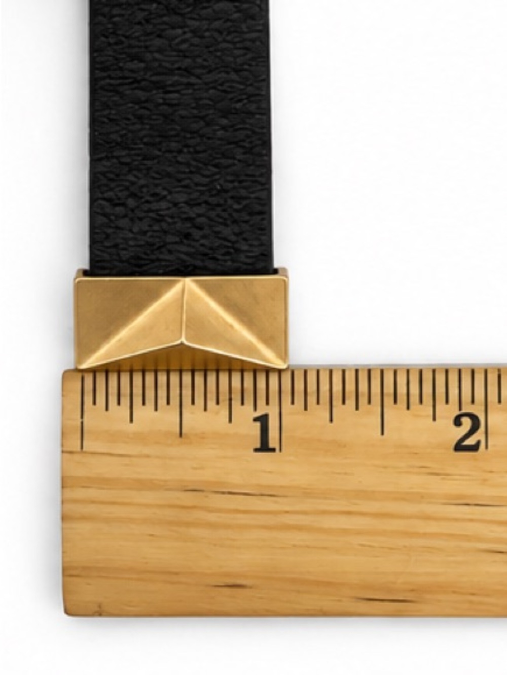 NEW - Sam Edelman Black Leather Gold Studded Cuff Bracelet Magnetic Closure - Picture 6 of 6
